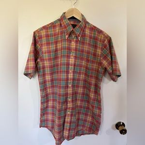 Men’s Pendleton Seaside Short Sleeve Button Up Plaid Shirt, M